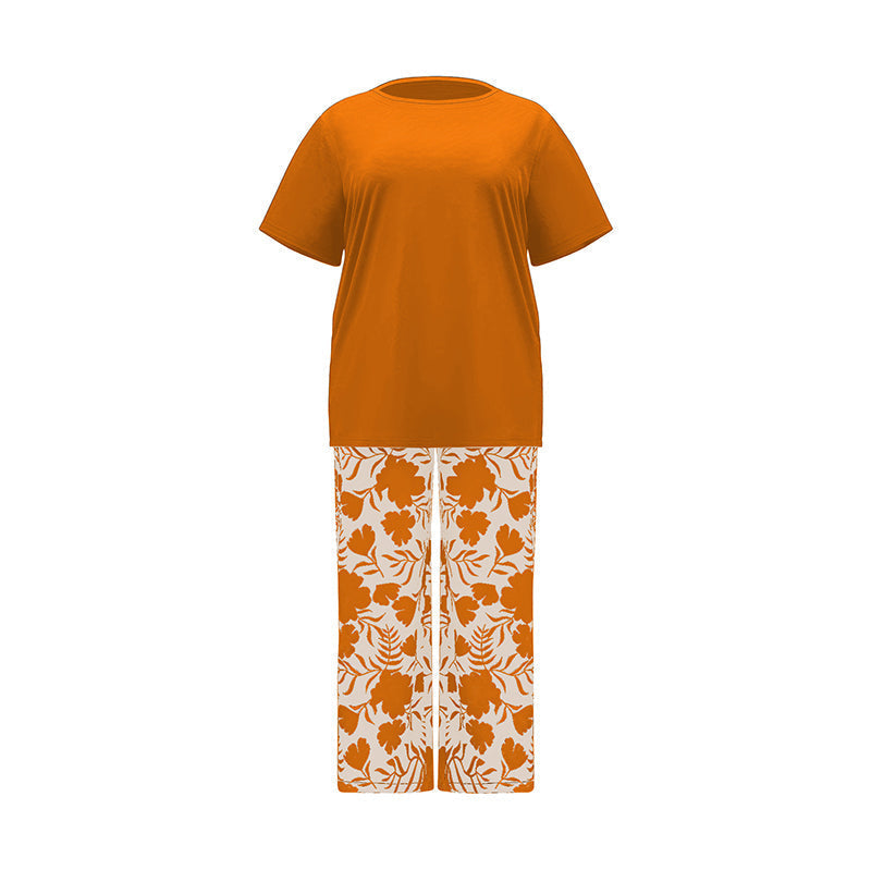 👚 Conjunto de verano de dos piezas con camiseta de manga corta y pantalones  🌸☀️