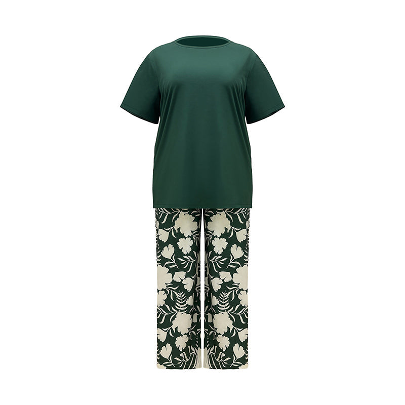 👚 Conjunto de verano de dos piezas con camiseta de manga corta y pantalones  🌸☀️
