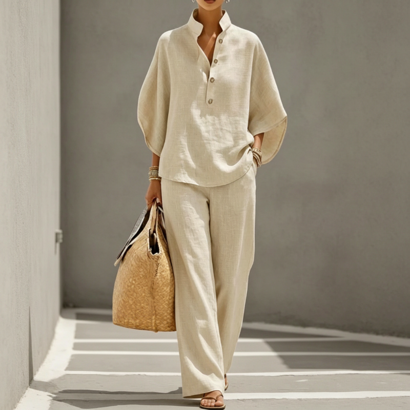 📢Mid-Season Sale: −50% nur für kurze Zeit⏰2-teiliges Damen-Freizeitset – lockere Knopfbluse & passende Hose, bequem & vielseitig für Alltag, Büro & Reisen🍃