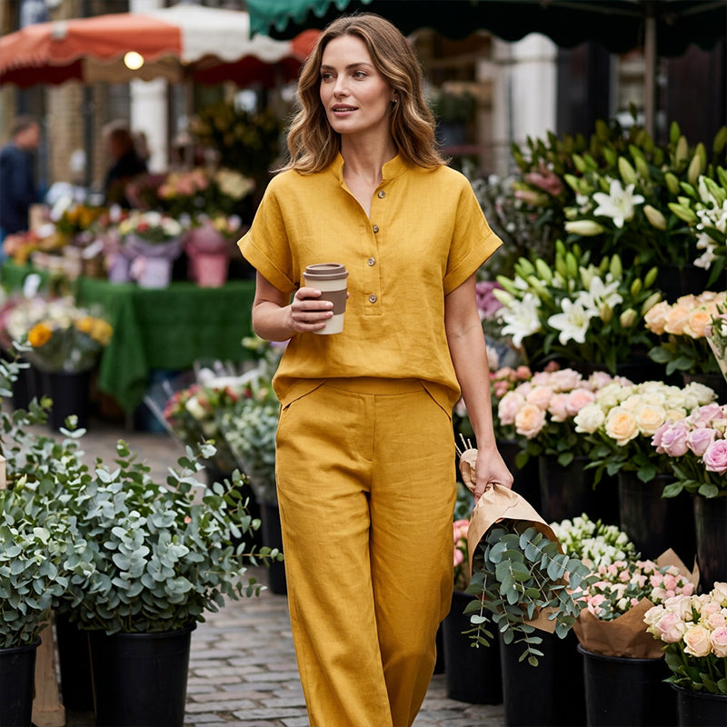 ⏰ 50 % RABATT – Nur für kurze Zeit ✨Lässiges Damen-Set – T-Shirt & lange Hose – bequem & stylish für jeden Tag