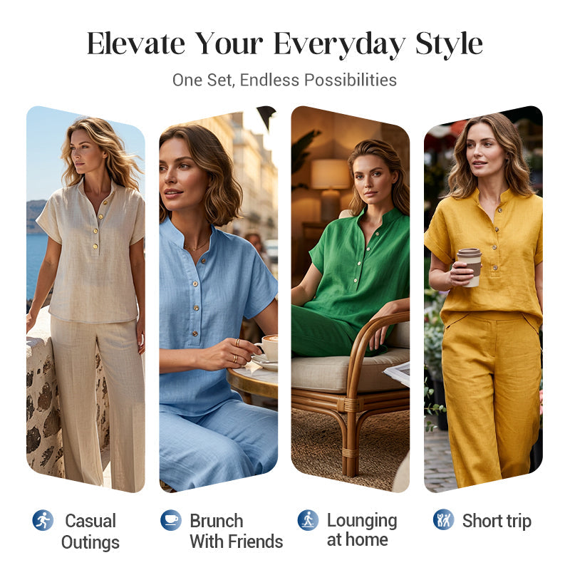 ⏰ 50 % RABATT – Nur für kurze Zeit ✨Lässiges Damen-Set – T-Shirt & lange Hose – bequem & stylish für jeden Tag