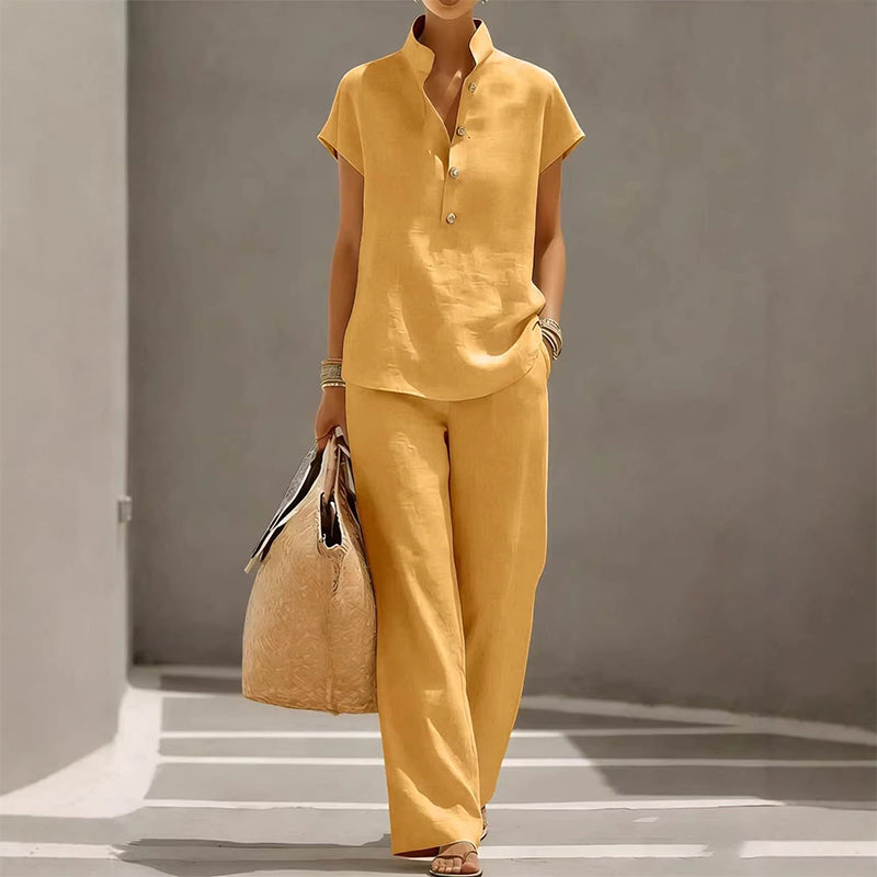 ⏰ 50 % RABATT – Nur für kurze Zeit ✨Lässiges Damen-Set – T-Shirt & lange Hose – bequem & stylish für jeden Tag