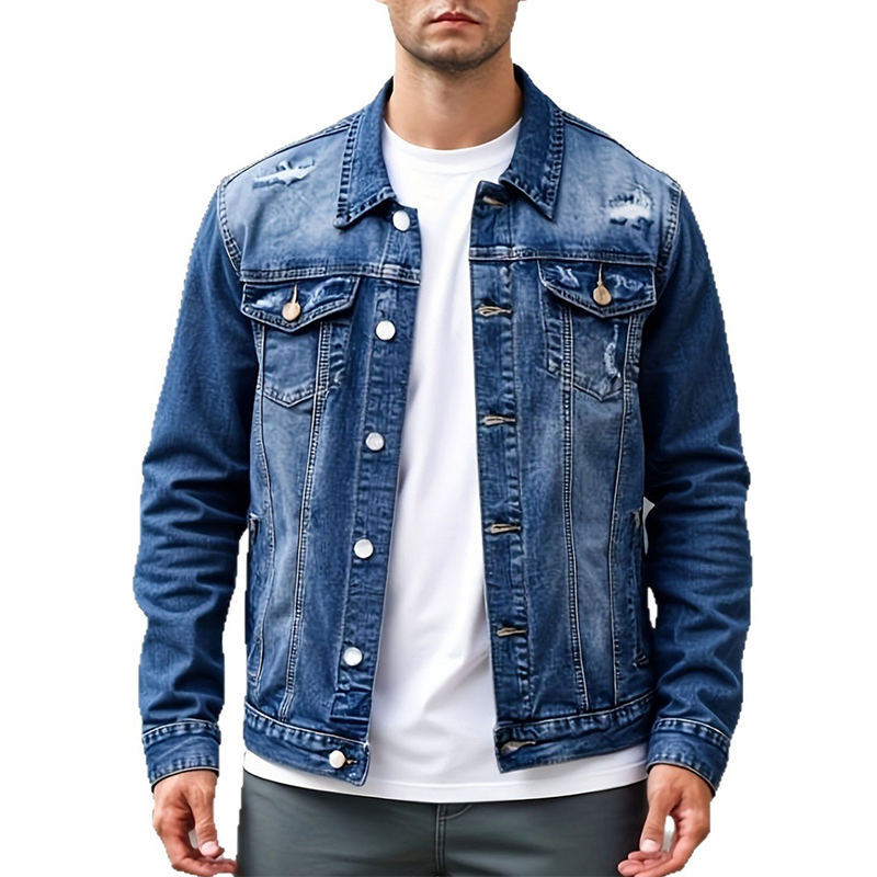 🔥Herren-Freizeit-Denimjacke im Used-Look mit Vintage-Wäsche
