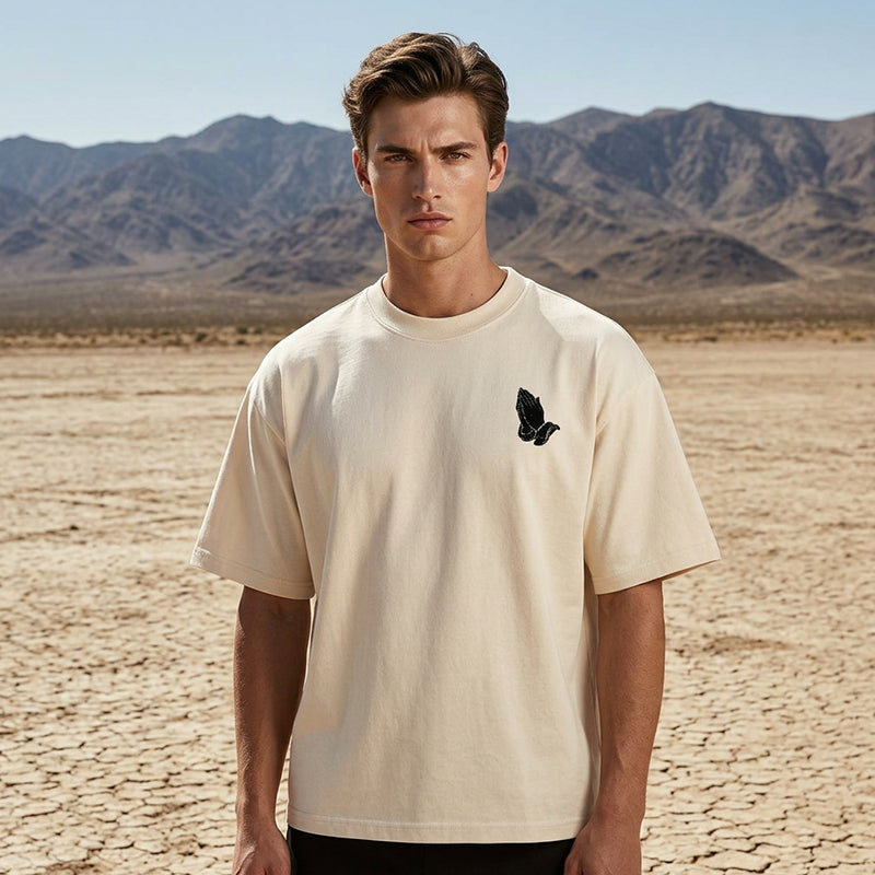 👔 50% RABATT! 🙏 Herren T-Shirt mit Grafik „Betende Hände“ – Stilvoll, symbolstark & vielseitig kombinierbar ✨