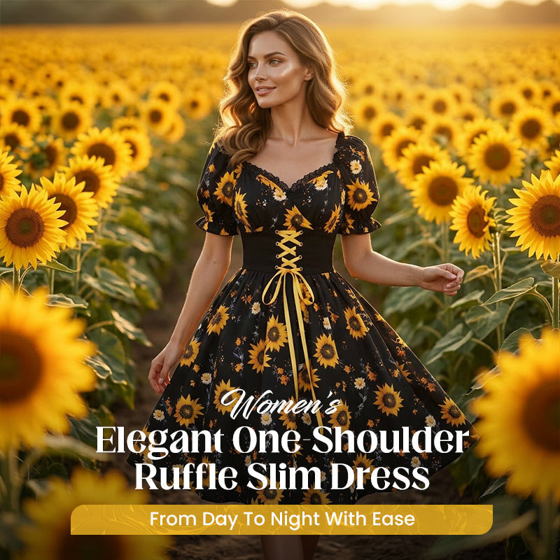 🔥 2026 NEUHEIT 🥳💞 50.000+ VERKAUFT! 🌻 Damenkleid mit Puffärmeln & Trend-Print – jetzt HALBPREIS sichern ✨
