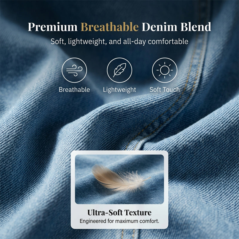 👗✨ 50% RABATT! Damen-Jeanskleid mit kurzen Ärmeln und V-Ausschnitt – Lässig, zeitlos & perfekt für den Sommer ☀️