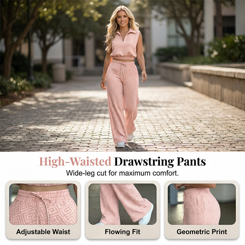 🔥 50% RABATT! Exklusives Damen-Zweiteiler-Set 🌿 Lässiges Oberteil + weite Hose – stylisch, bequem & alltagstauglich ✨