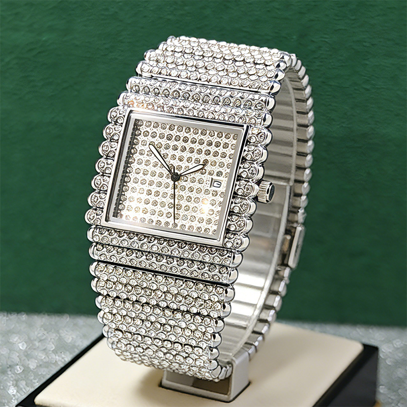 💎Reloj brillante con esfera geométrica: diseño angular, llamativo y elegante