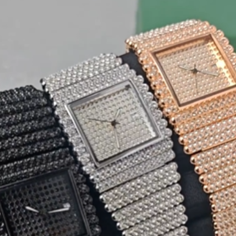 💎Reloj brillante con esfera geométrica: diseño angular, llamativo y elegante