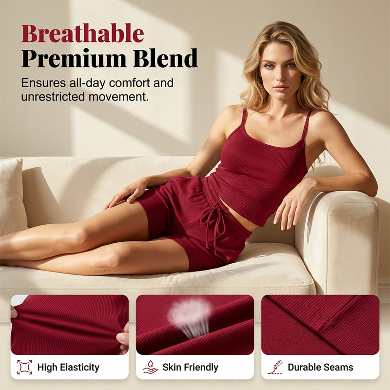 Casual Two-Piece Lounge Set with Cami and Shorts