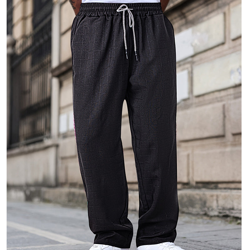 🌞Pantalones holgados de ocio para hombre con estampado a cuadros: cómodos, transpirables y versátiles