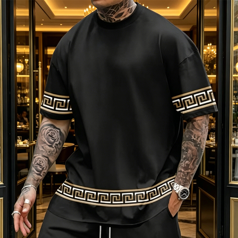 🌞 ¡Ahorra ahora hasta un 50 %! 💰 Conjunto de 2 piezas para hombre: camiseta de manga corta y pantalones cortos ✨