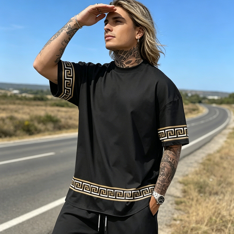🌞 ¡Ahorra ahora hasta un 50 %! 💰 Conjunto de 2 piezas para hombre: camiseta de manga corta y pantalones cortos ✨