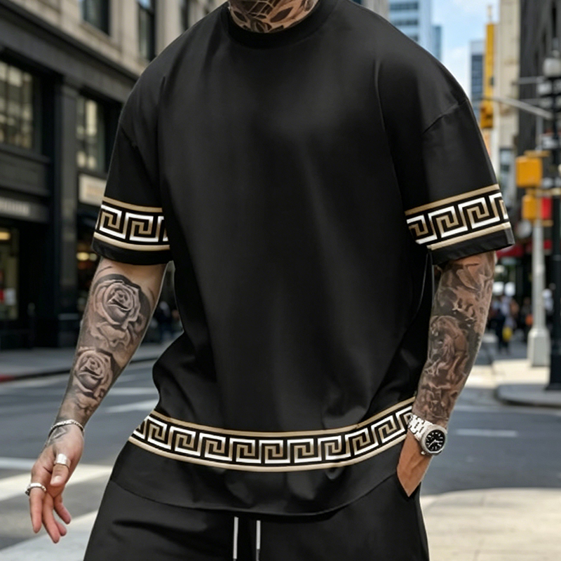 🌞 ¡Ahorra ahora hasta un 50 %! 💰 Conjunto de 2 piezas para hombre: camiseta de manga corta y pantalones cortos ✨