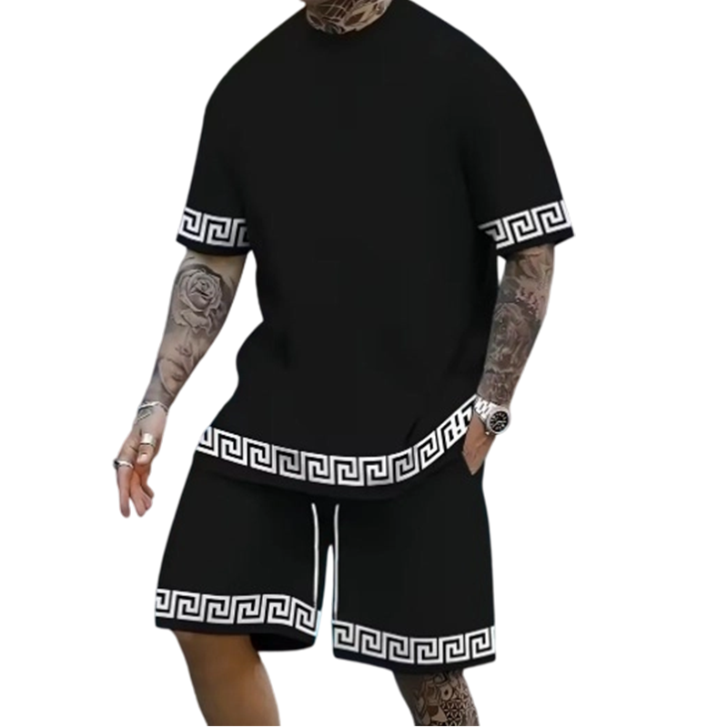 🌞 ¡Ahorra ahora hasta un 50 %! 💰 Conjunto de 2 piezas para hombre: camiseta de manga corta y pantalones cortos ✨