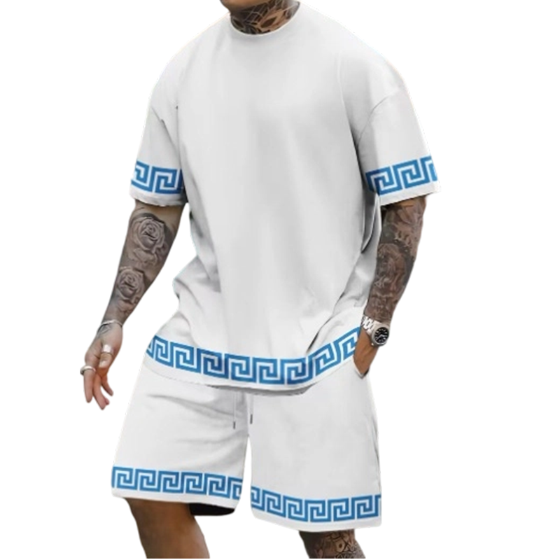 🌞 ¡Ahorra ahora hasta un 50 %! 💰 Conjunto de 2 piezas para hombre: camiseta de manga corta y pantalones cortos ✨