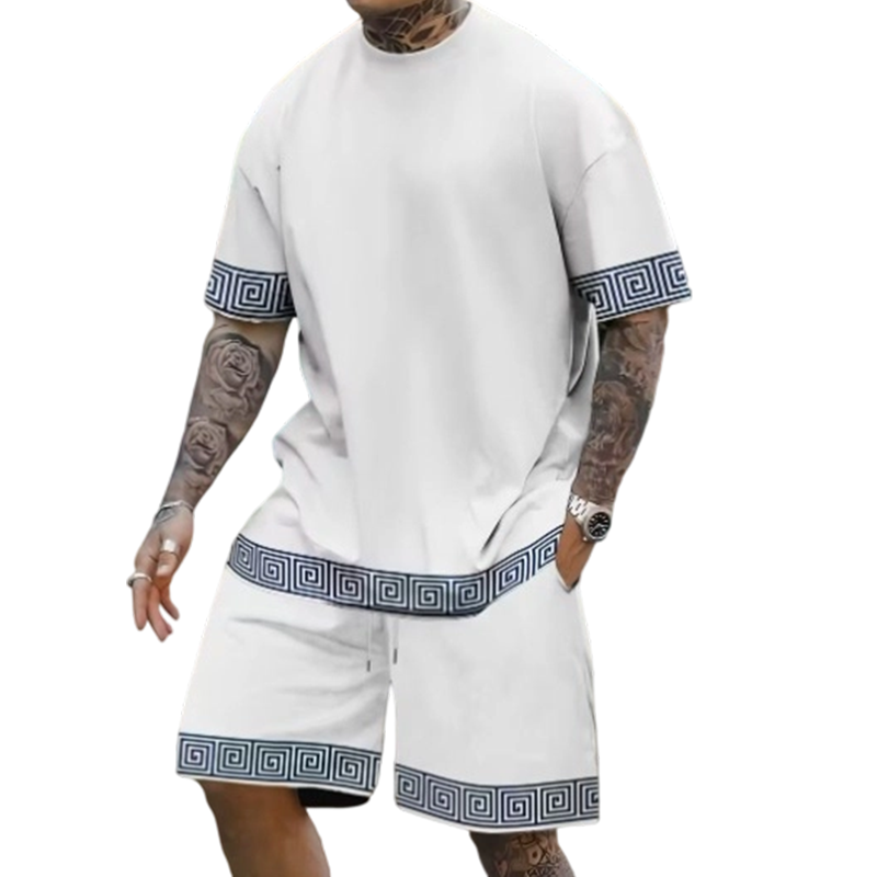 🌞 ¡Ahorra ahora hasta un 50 %! 💰 Conjunto de 2 piezas para hombre: camiseta de manga corta y pantalones cortos ✨