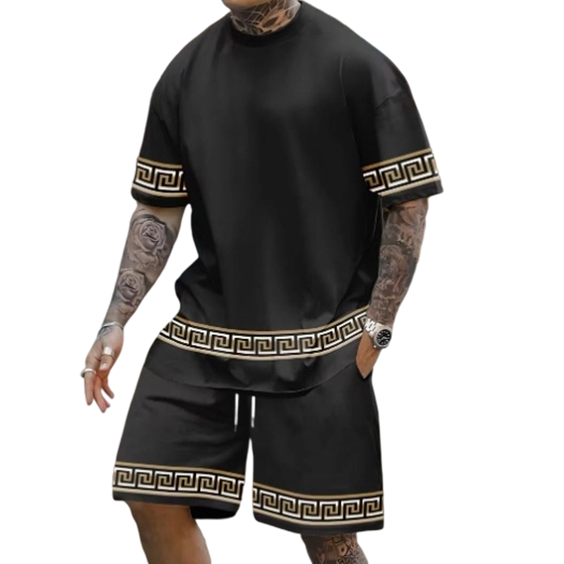 🌞 ¡Ahorra ahora hasta un 50 %! 💰 Conjunto de 2 piezas para hombre: camiseta de manga corta y pantalones cortos ✨