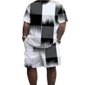 🌞NEU: Sommerkollektion mit bis zu 50% Rabatt 🛍️ Herren Abstraktes Druck T-Shirt & Shorts Set – Leicht, atmungsaktiv & perfekt für Sommer, Sport oder lässige Tage – bequemer 2-teiliger Look 🔥