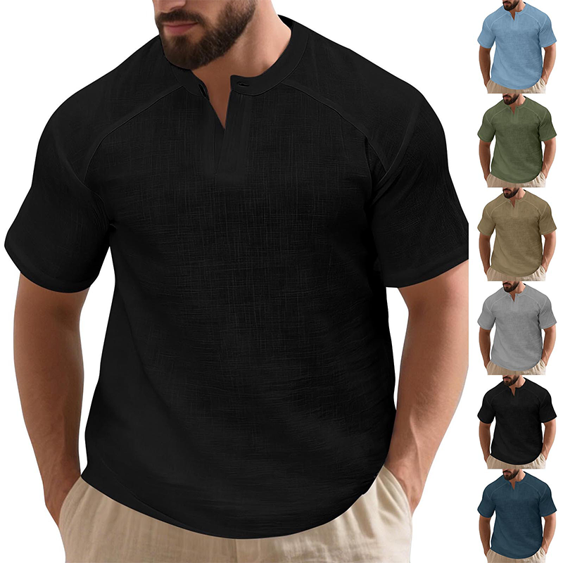 ✨🩳 Einfarbiges Kurzarm-T-Shirt für Herren 👔