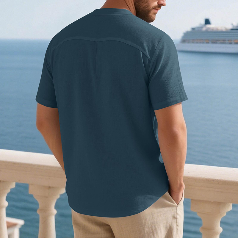 ✨🩳 Einfarbiges Kurzarm-T-Shirt für Herren 👔