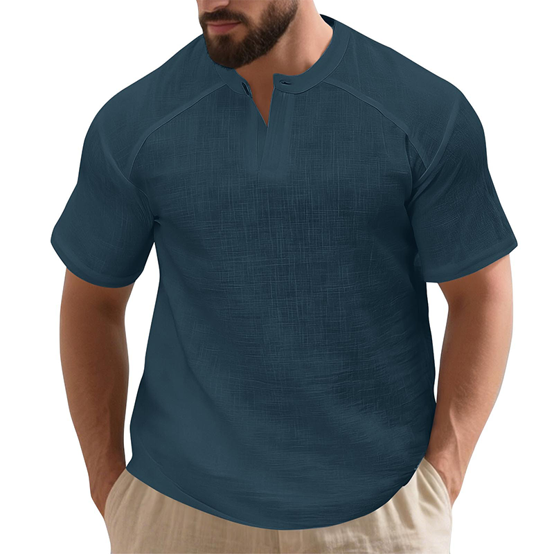 ✨🩳 Einfarbiges Kurzarm-T-Shirt für Herren 👔