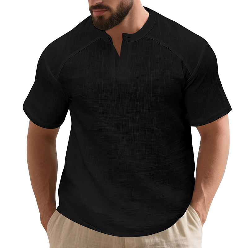 ✨🩳 Einfarbiges Kurzarm-T-Shirt für Herren 👔