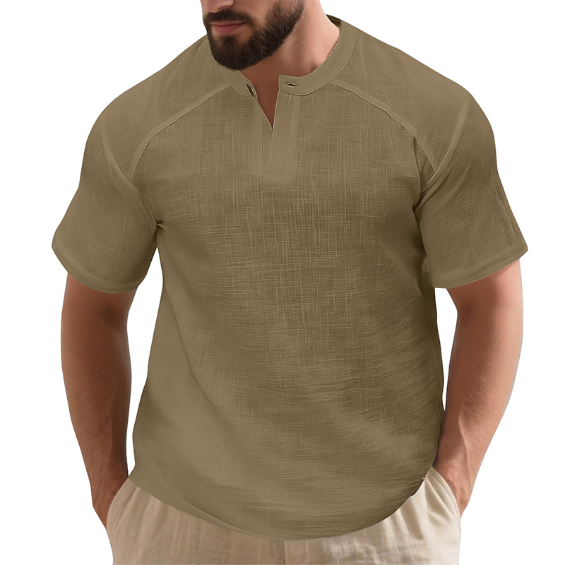 ✨🩳 Einfarbiges Kurzarm-T-Shirt für Herren 👔