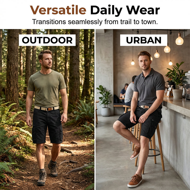 Pantalones cortos tácticos de trabajo para hombre —hasta la rodilla, resistentes y versátiles—; ideales para oficios manuales, actividades al aire libre y servicios de seguridad