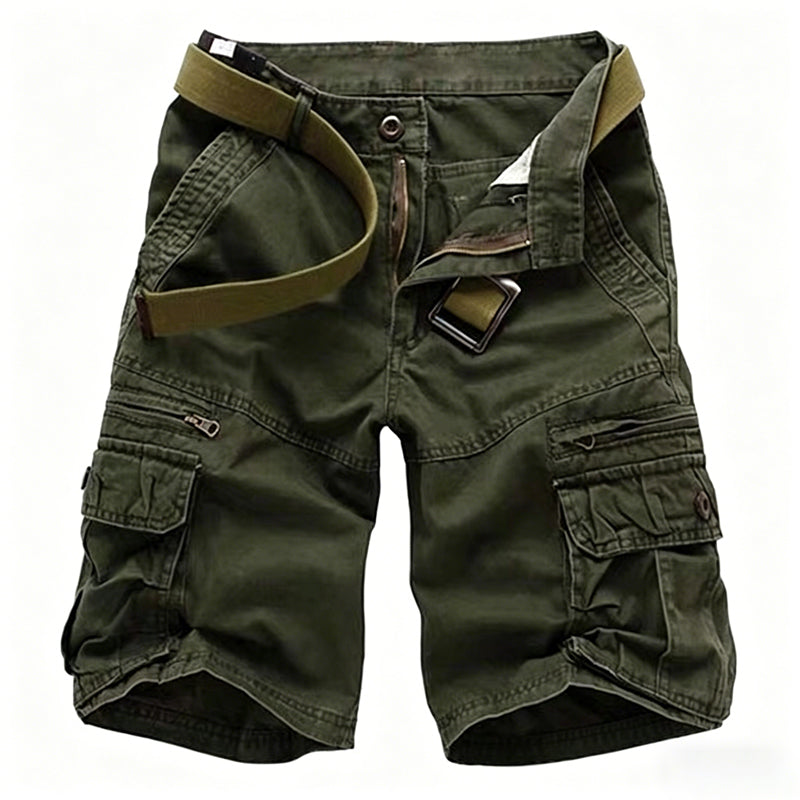 Pantalones cortos tácticos de trabajo para hombre —hasta la rodilla, resistentes y versátiles—; ideales para oficios manuales, actividades al aire libre y servicios de seguridad