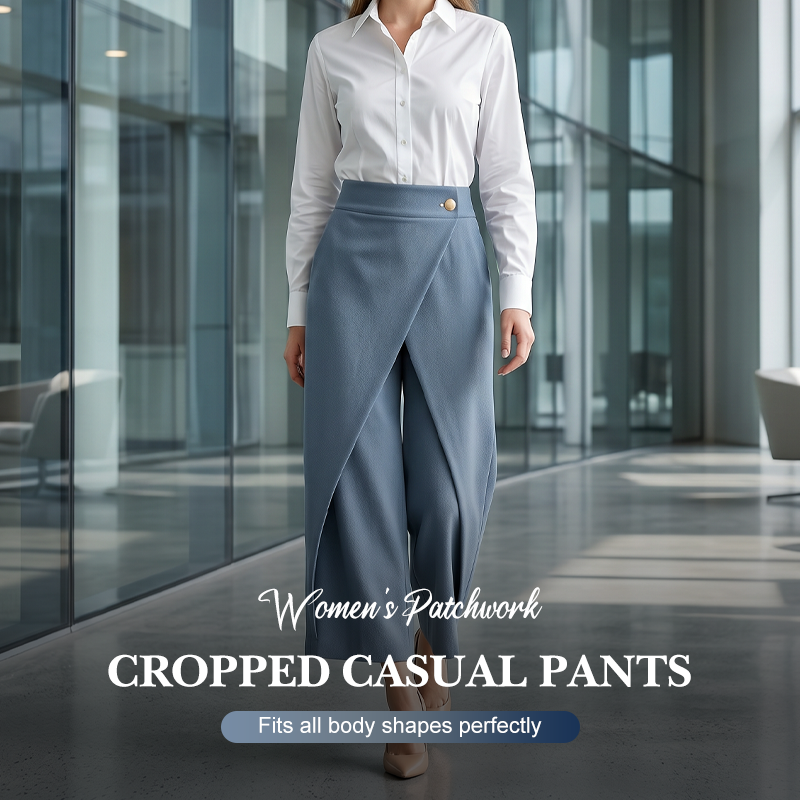 ⏳Nur für kurze Zeit: 50 % Rabatt⏰Patchwork-Freizeithose für Damen in verkürzter Länge👖