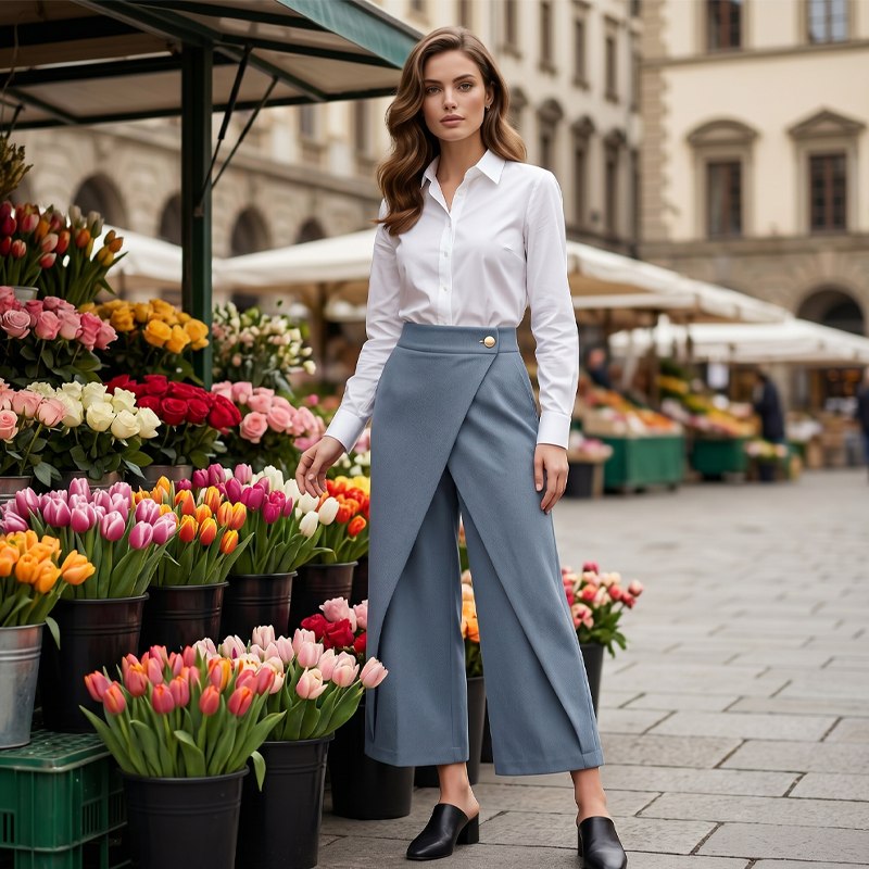 ⏳Nur für kurze Zeit: 50 % Rabatt⏰Patchwork-Freizeithose für Damen in verkürzter Länge👖