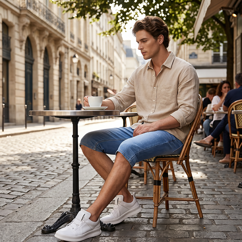 ⏰ 50 % RABATT – Nur für kurze Zeit ✨👖 Leichte Denim-Shorts für Herren – lockerer 5/7-Schnitt, atmungsaktiv & vielseitig für den Sommer ☀️