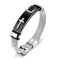 ✝️ Herren Kreuz-Armband – Verstellbares Mesh-Armband im modernen Design ⌚🖤