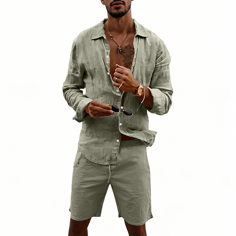 👔 50% RABATT! ✨ Herren-Leinenhemd & Shorts Set – Lässig, sommerlich & luftig – Ideal für warme Tage oder den Urlaub – bequem & stilvoll ☀️🩳🌿
