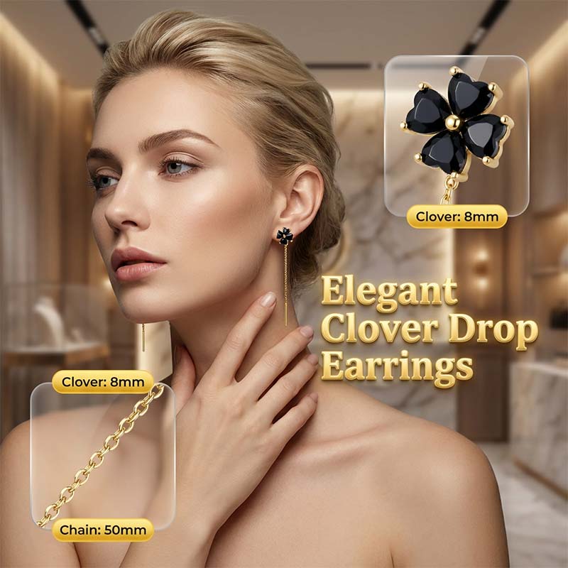 ⏰ 30% OFF – Limited Time Only✨Elegant Four-Leaf Clover Threader Earrings