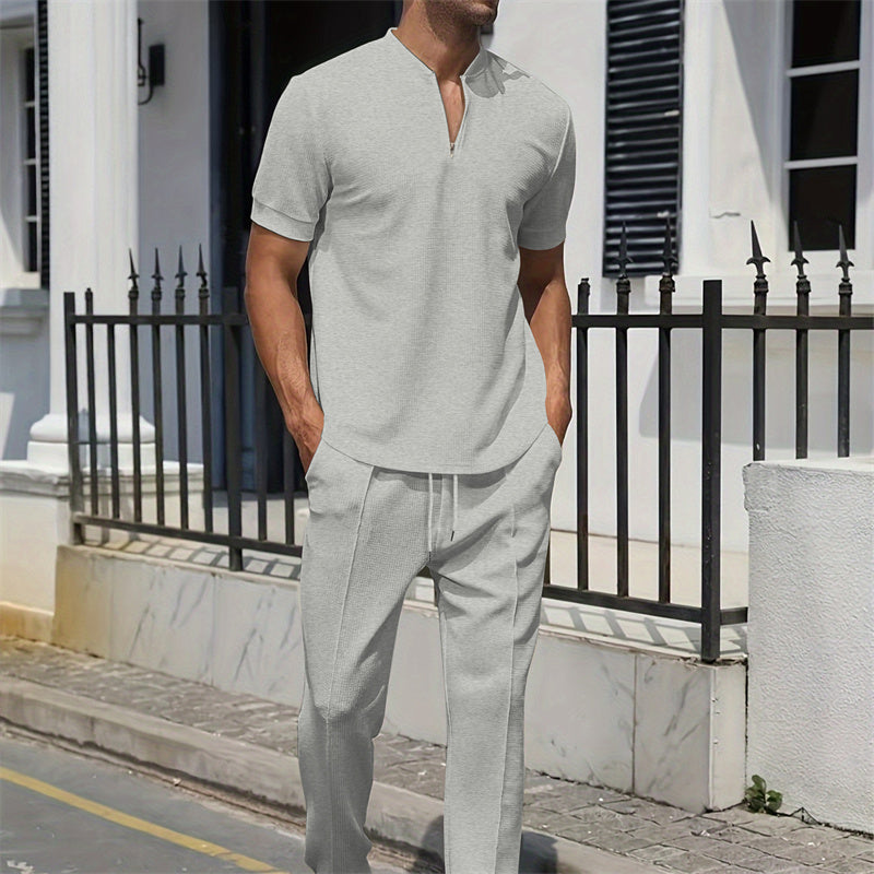 Herren Sommer-Trainingsanzug mit 1/4-Zip – bequem, atmungsaktiv & vielseitig – ideal für Sport, Laufen & Freizeit🏃‍♂️👕