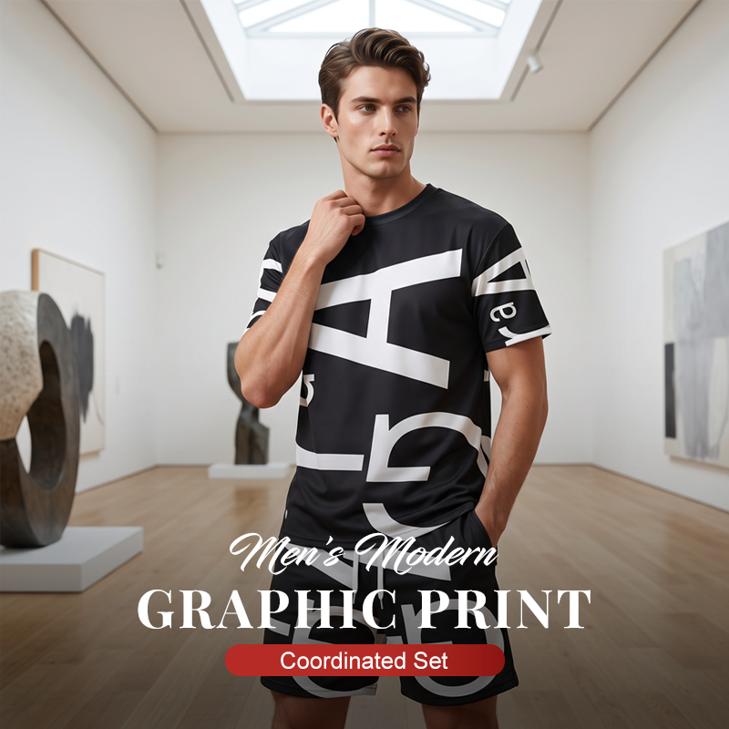 Herren Freizeit-Set mit modernem Grafikprint – Oberteil & Hose – bequem, stylisch & vielseitig – ideal für Sommer & Alltag👕👖