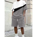 Herren Freizeit-Set – Color Block T-Shirt & Shorts 👕 Für Alltag, Urlaub & Sport