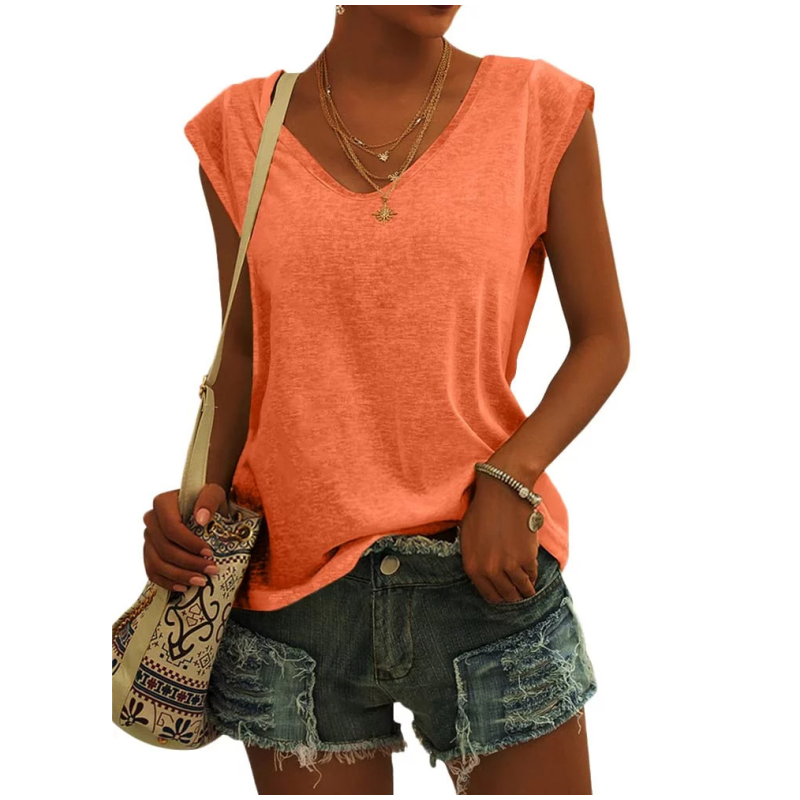 ⏰ 50 % RABATT – Nur für kurze Zeit ✨Lässiges Damen-Tanktop mit V-Ausschnitt und lockerer Passform