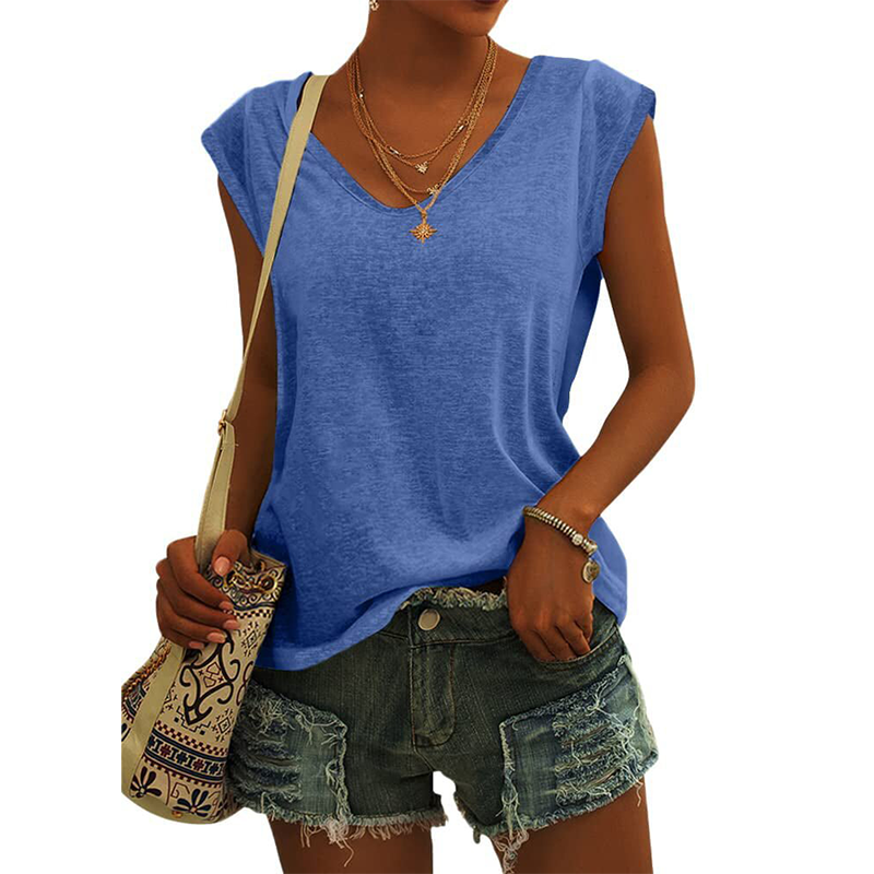 ⏰ 50 % RABATT – Nur für kurze Zeit ✨Lässiges Damen-Tanktop mit V-Ausschnitt und lockerer Passform
