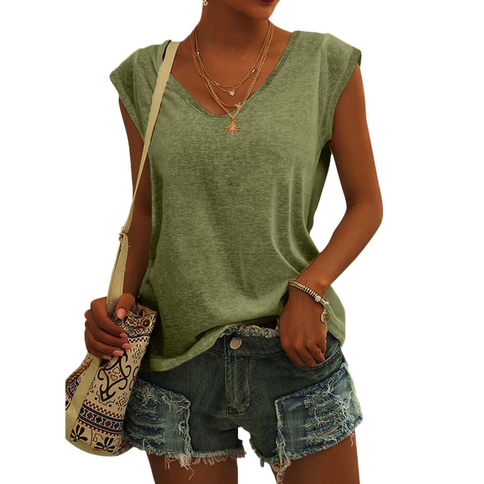 ⏰ 50 % RABATT – Nur für kurze Zeit ✨Lässiges Damen-Tanktop mit V-Ausschnitt und lockerer Passform