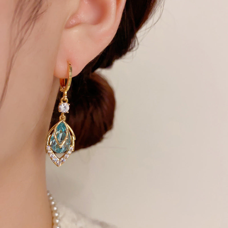 ⏰ 30 % RABATT – Nur für kurze Zeit ✨ Himmelblaue Drop-Dangle-Creolen