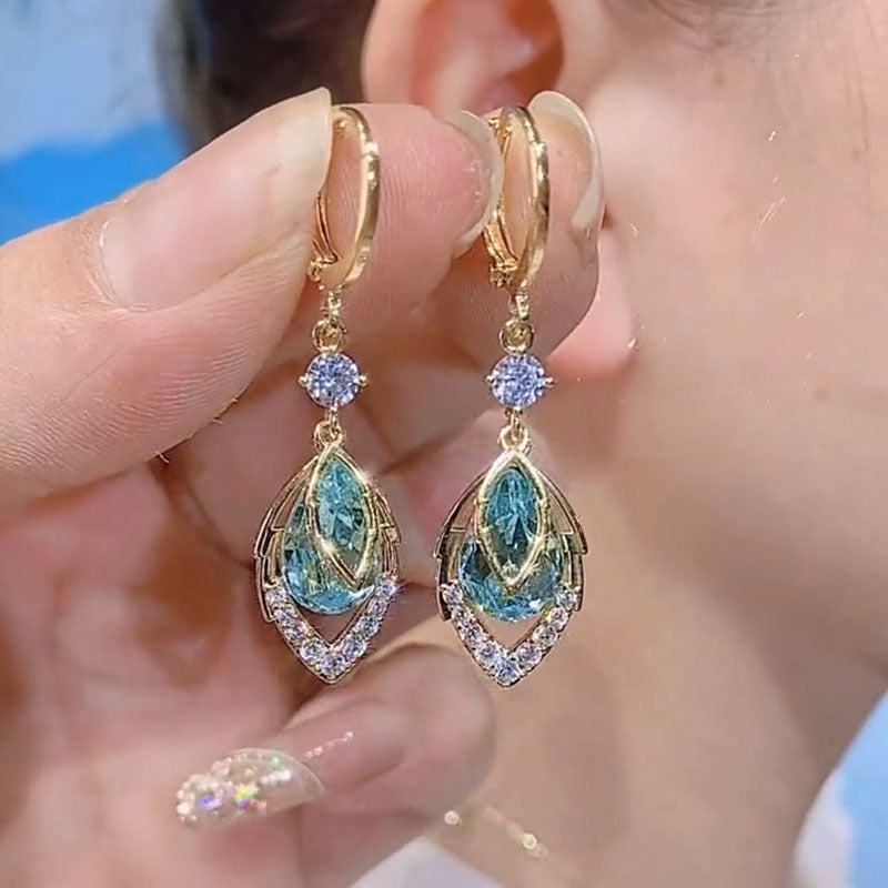 ⏰ 30 % RABATT – Nur für kurze Zeit ✨ Himmelblaue Drop-Dangle-Creolen