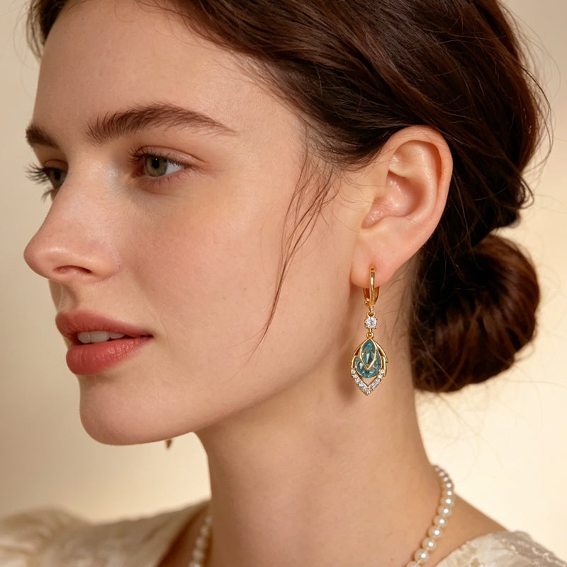 ⏰ 30 % RABATT – Nur für kurze Zeit ✨ Himmelblaue Drop-Dangle-Creolen