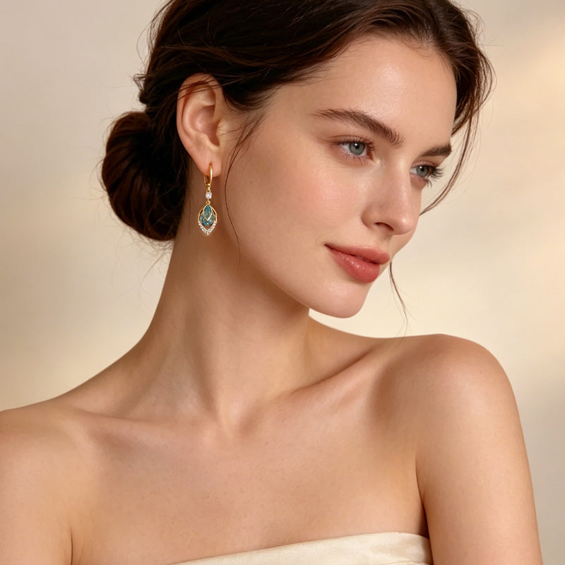 ⏰ 30 % RABATT – Nur für kurze Zeit ✨ Himmelblaue Drop-Dangle-Creolen