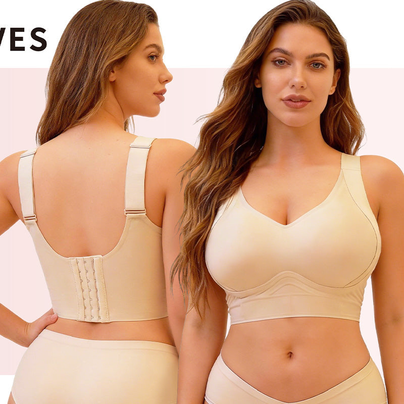 ⏰ 40 % RABATT – Nur für kurze Zeit ✨Nahtloser Stütz-BH mit 7 Haken – Plus Size, Lift-Effekt & Komfort 🩷