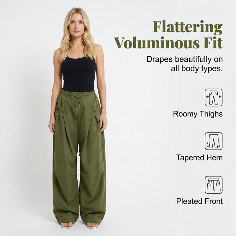 Plissierte Ballonhose für Damen – Weit & Voluminös ✨ Stilvoll & Modern