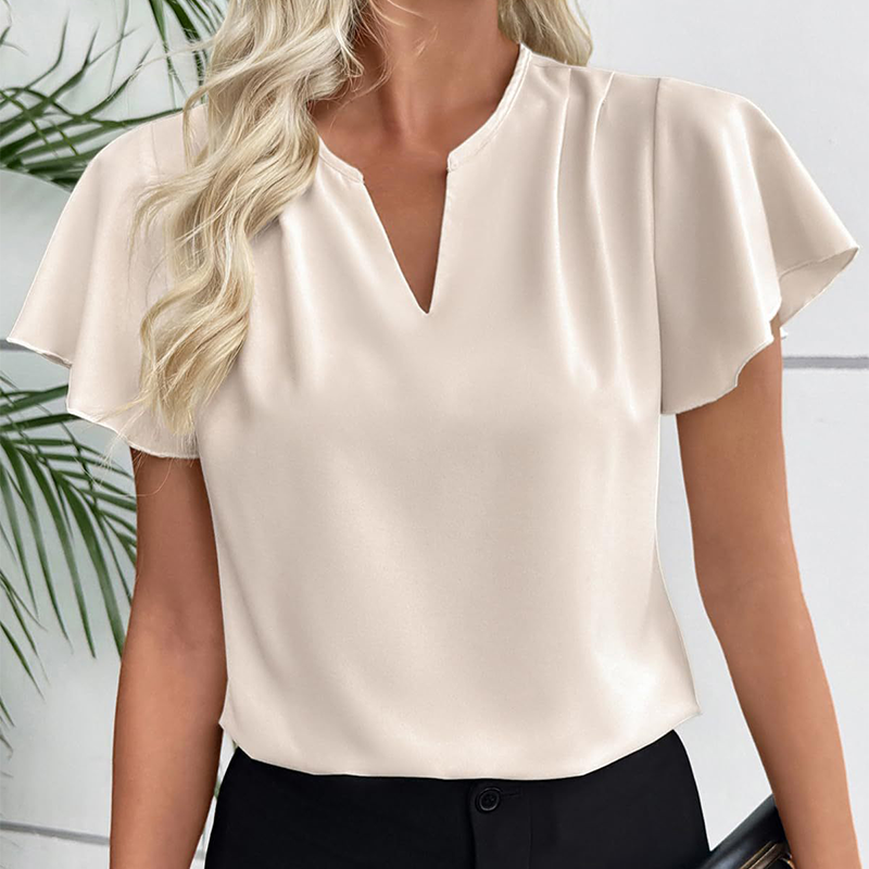📢📢Letzter Tag – 50 % Rabatt!! ⏰Elegante Damenbluse – V-Kragen & Fließende Ärmel ✨ Stilvoll & Bequem