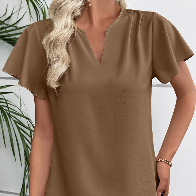 📢📢Letzter Tag – 50 % Rabatt!! ⏰Elegante Damenbluse – V-Kragen & Fließende Ärmel ✨ Stilvoll & Bequem